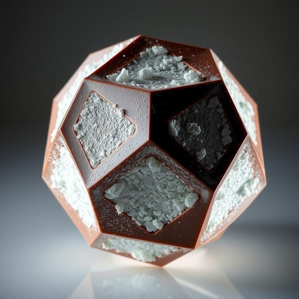 Hyperrealistic Chocolate Dodecahedron Sculpture in 8K