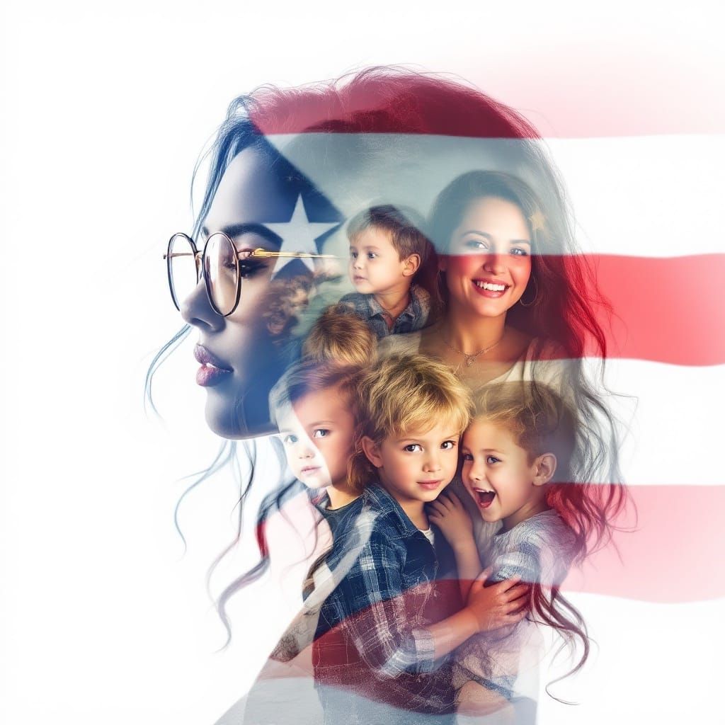 Double Exposure Puerto Rican Heritage Art Piece in Vibrant C...