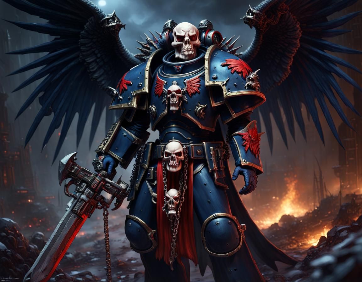 Night Lords Chaos Space Marine in Grimdark Style
