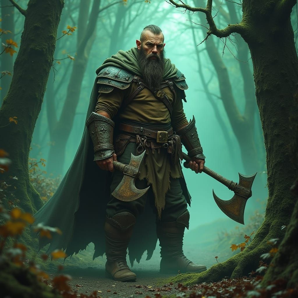 Dwarf Rogue Scout in Ancient Forest