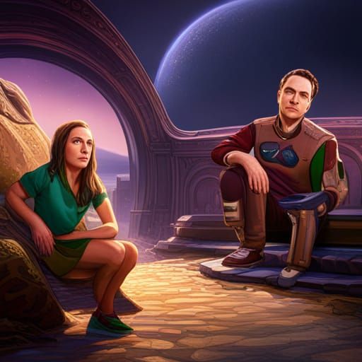 Sheldon and Amy Mashup: Detailed Matte Painting