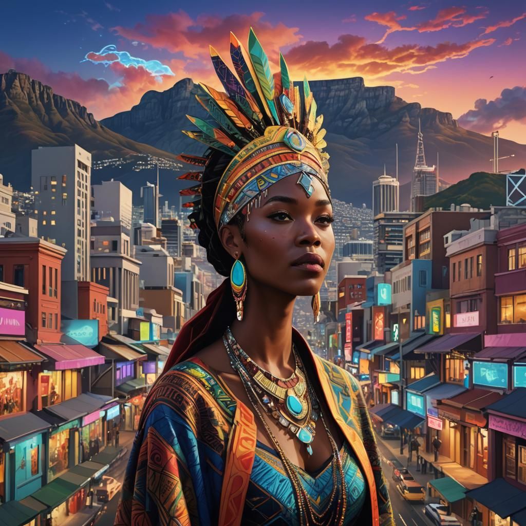 Futuristic Cape Town Concept Art in Hyperrealism