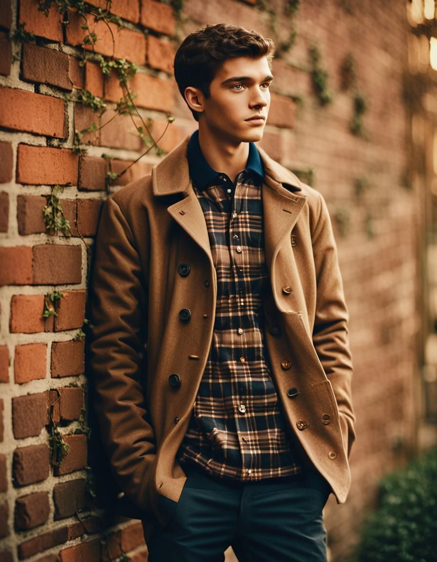 Elegant Preppy Portrait in Autumnal Colors