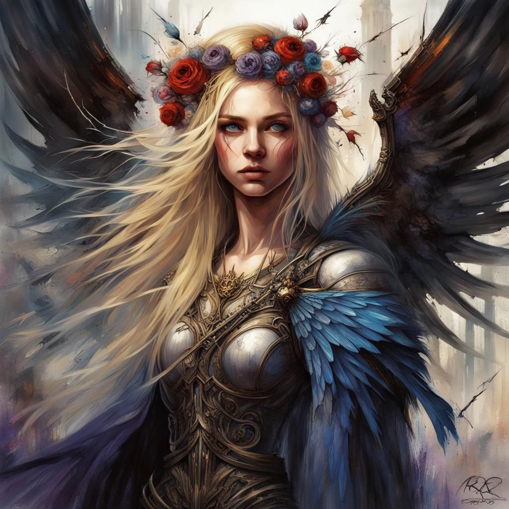 Fairy Queen Valkyrie with Sword in Gothic Style