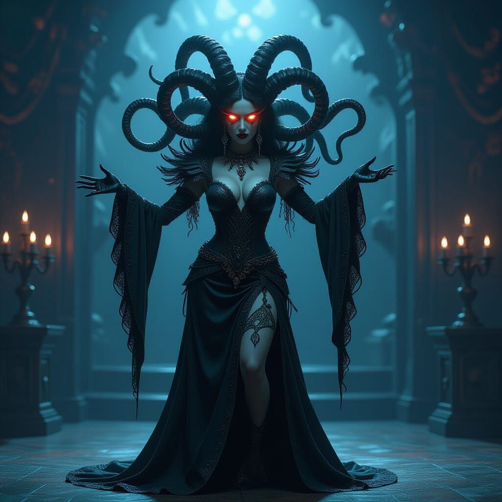 Lovecraftian Showgirl in a Nightmarish Realm