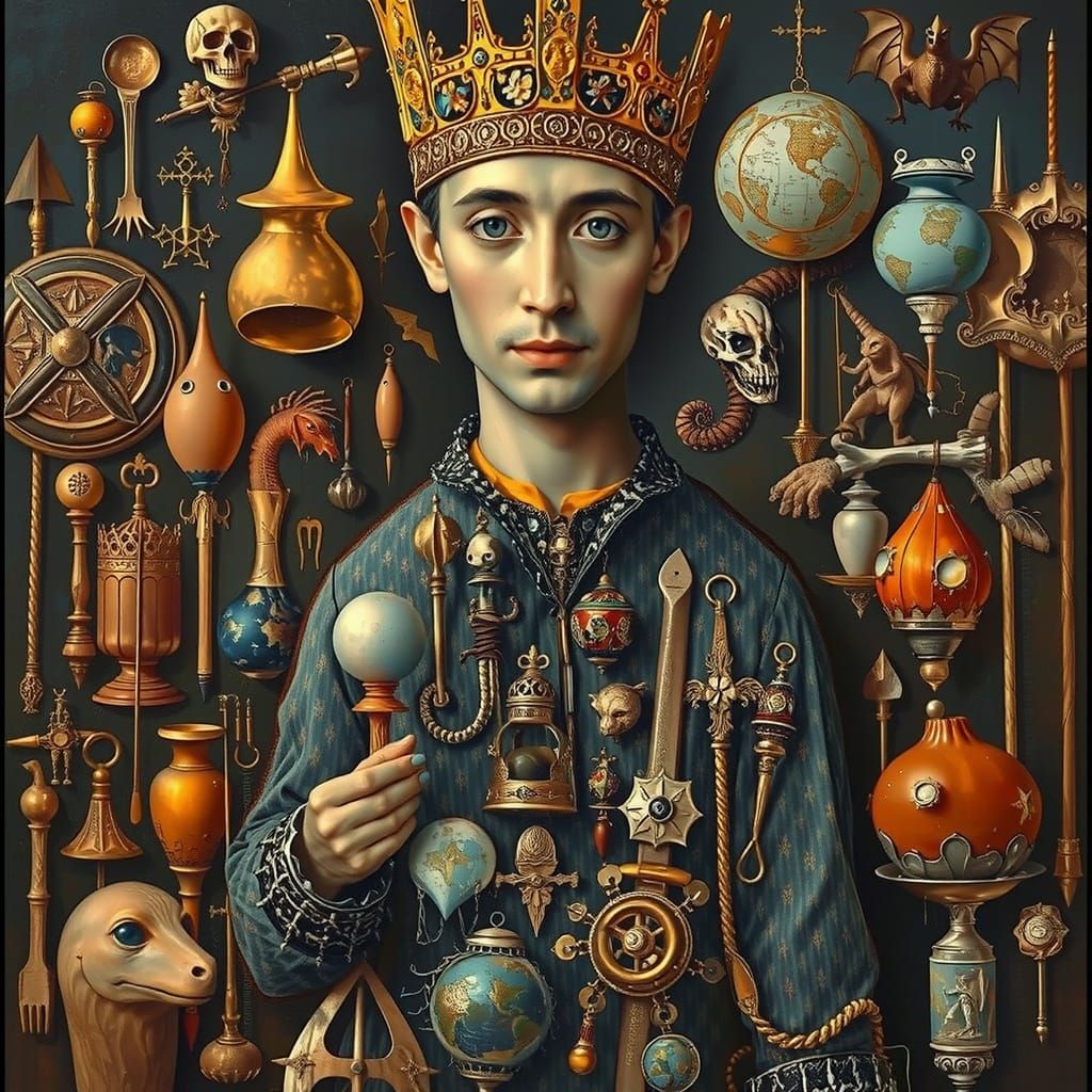 Surreal Portrait with Fantastical Creatures in Dark Fantasy ...