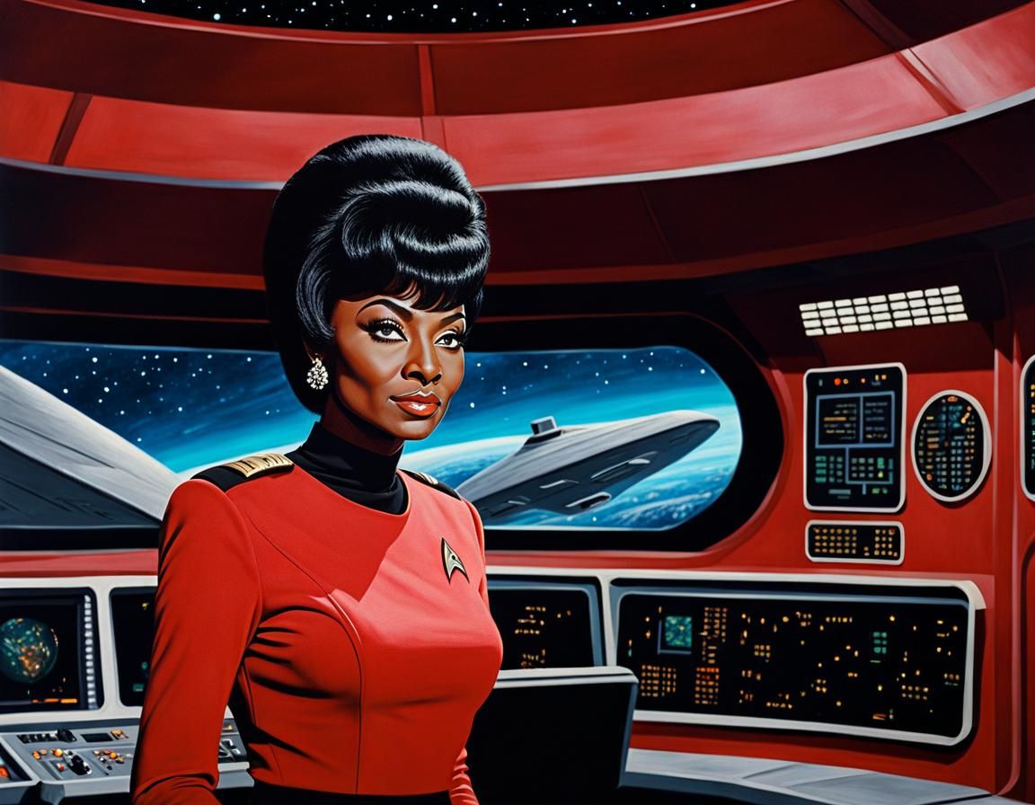 Nichelle Nichols as Uhura: Oil Painting Portrait