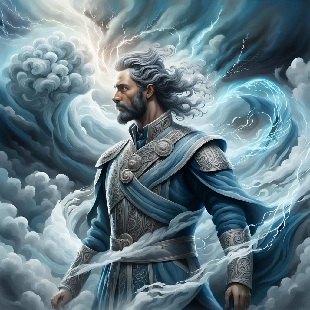 Air Elemental King in Ethereal Fantasy Style