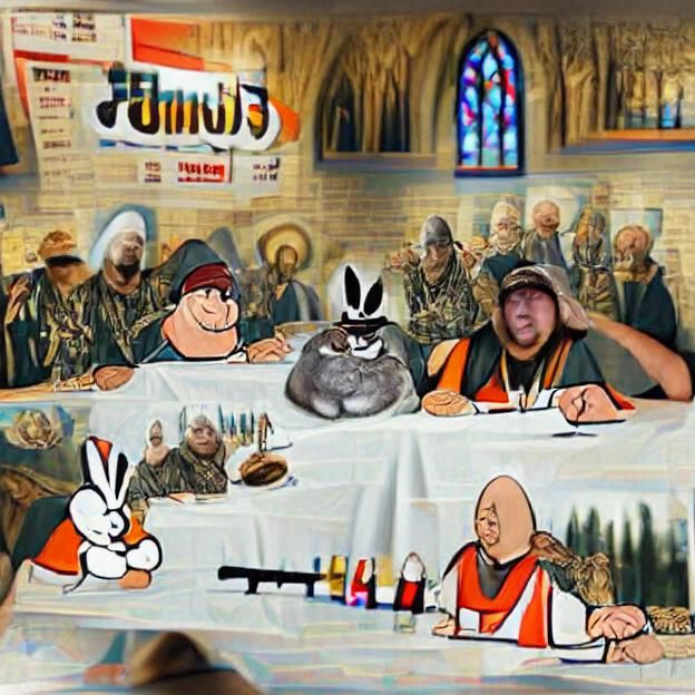 Cartoon Last Supper Parody