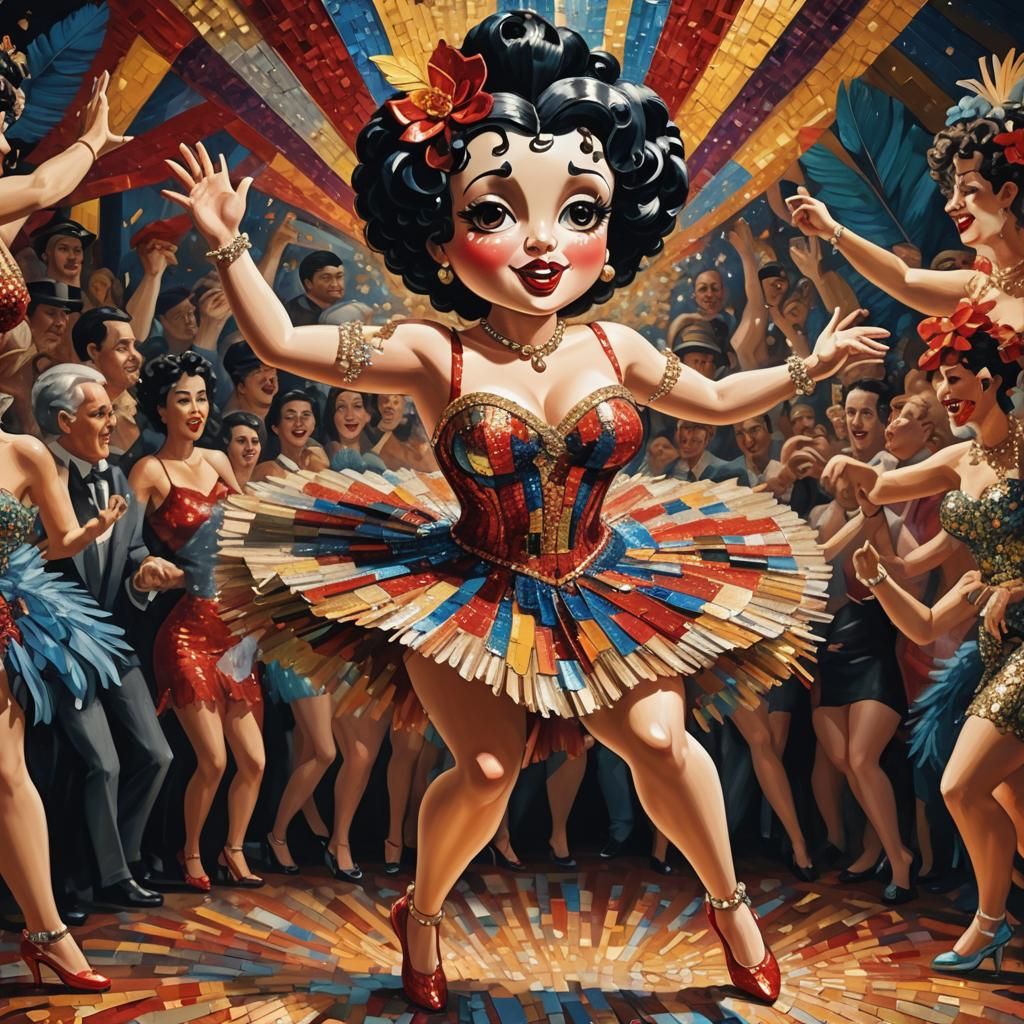 Betty Boop Burlesque in Surrealist Style