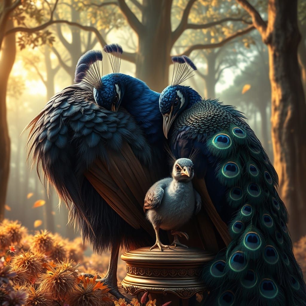 Emotional Peacock Parents Mourn Their Unconventional Baby