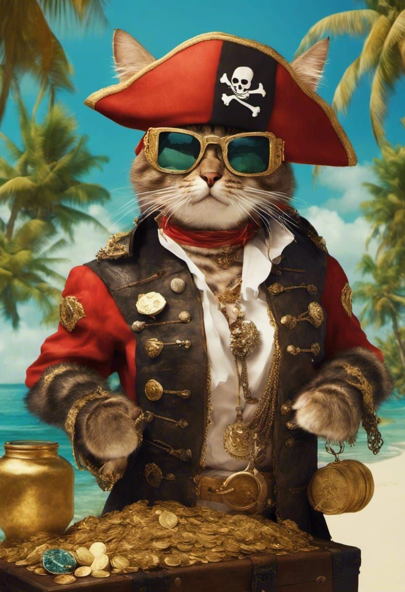 Captain Stiffear on a tropical beach.