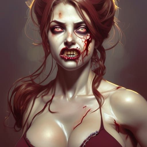 Zombie Cheerleaders' Feast: Hyperdetailed Digital Art