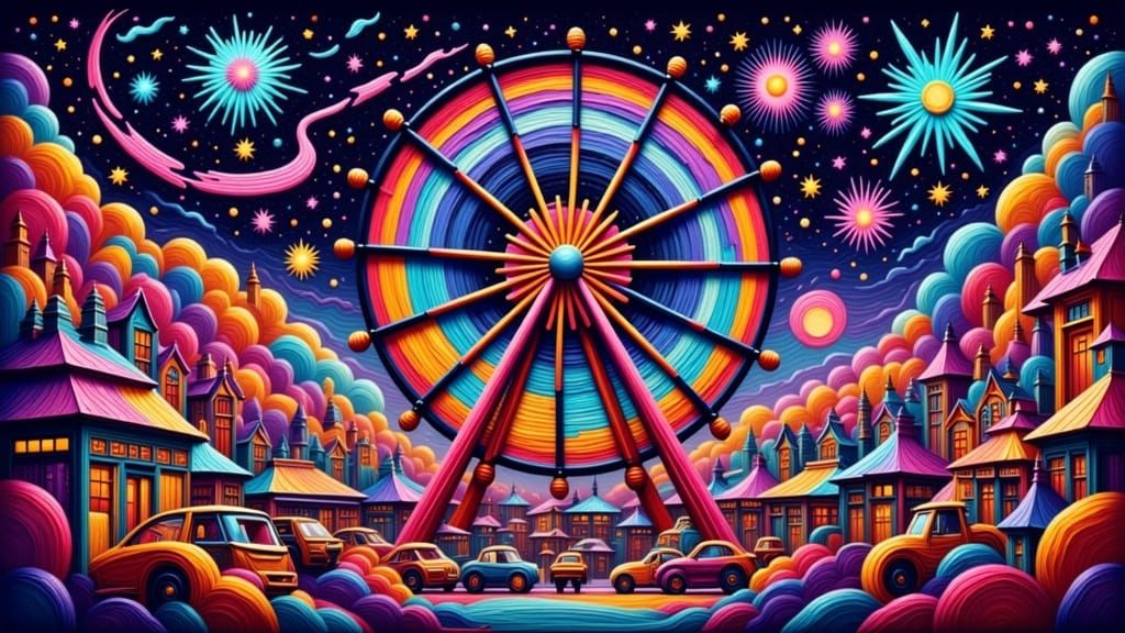 Psychedelic Swirl Art Scrambler in Full Spinning Action