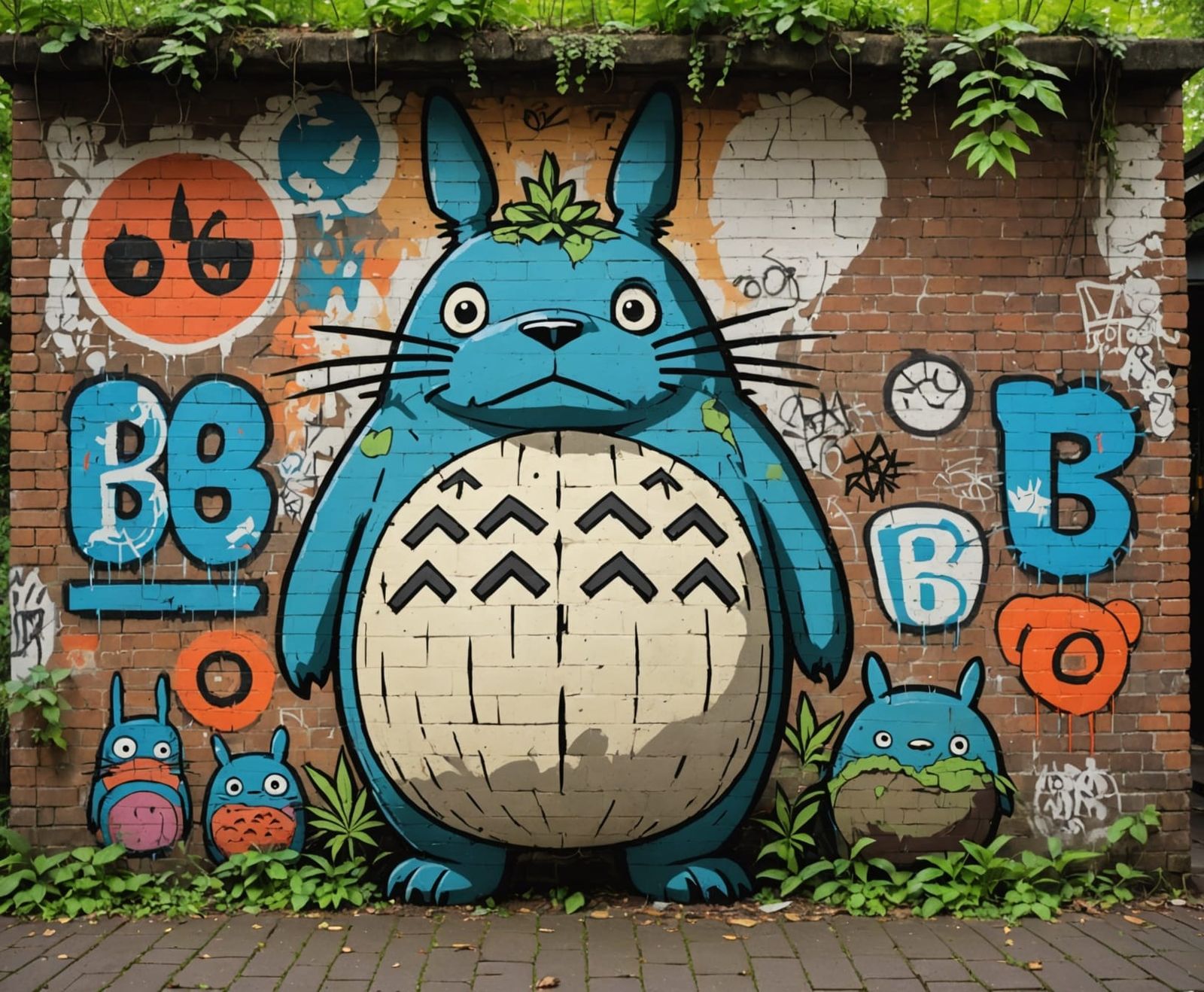 Graffiti Totoro in Basquiat Style