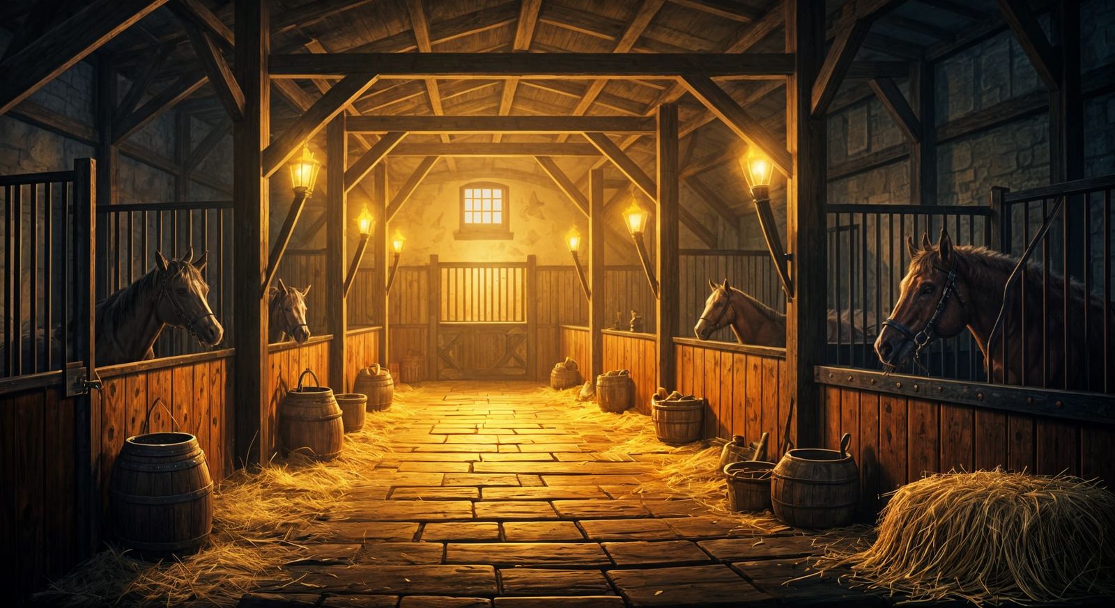 Fantasy Medieval Stables in Johan Egerkrans' Style