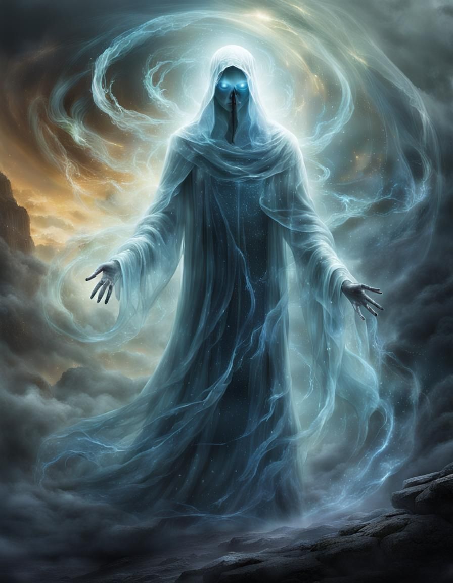 Ethereal Ghostly Apparition in a Dynamic Pose
