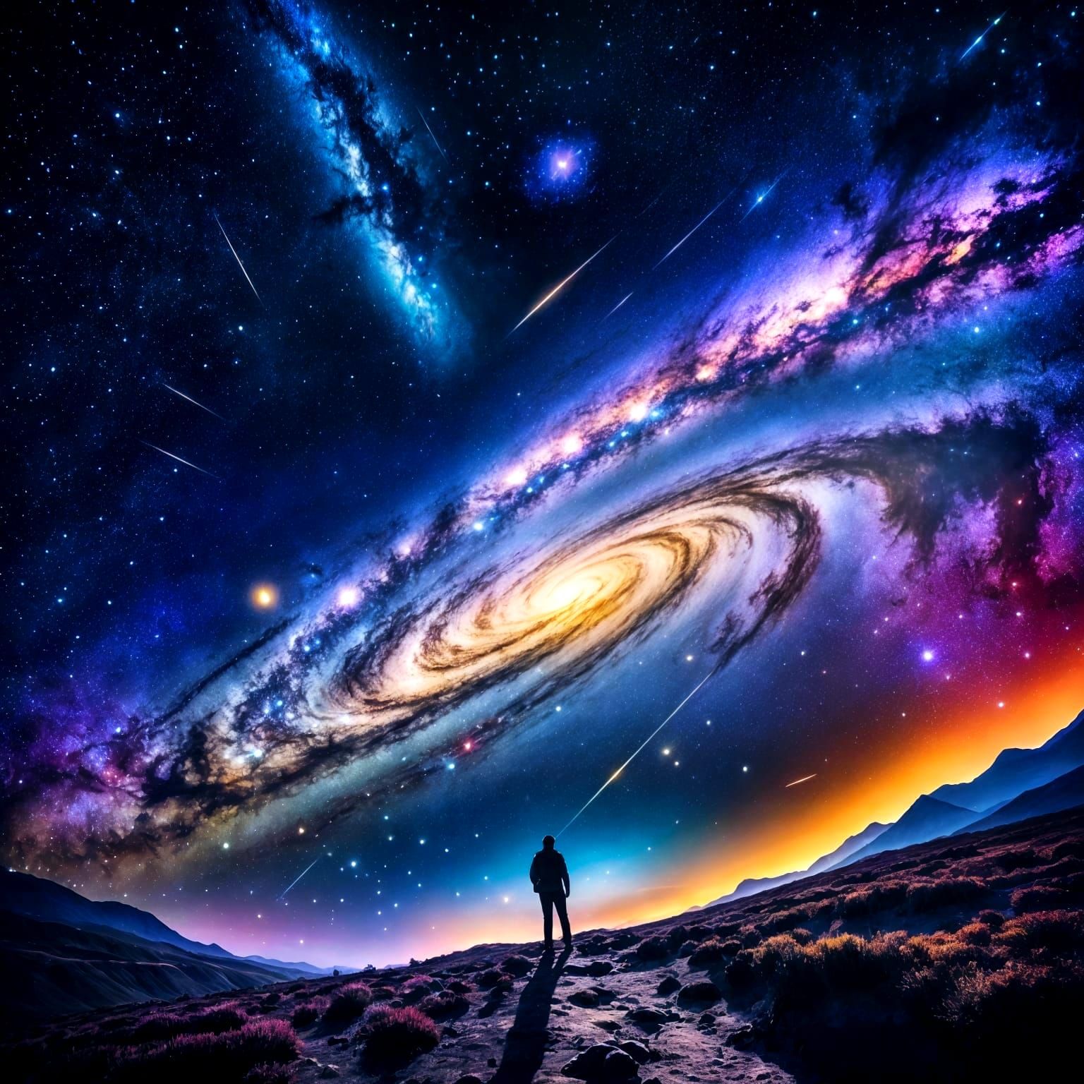 skies with swirling galaxies