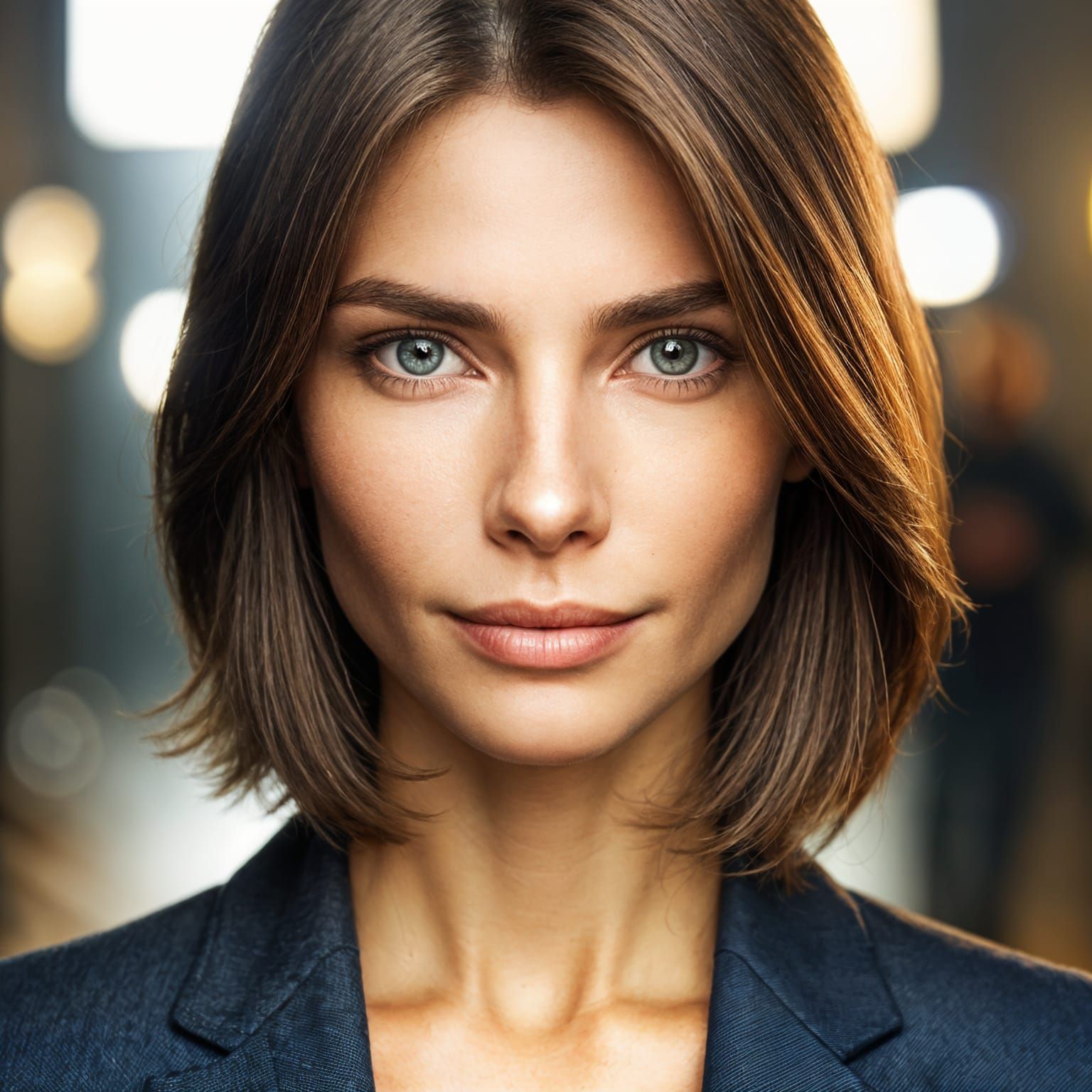 Professional Portrait of a Woman with Bokeh Background