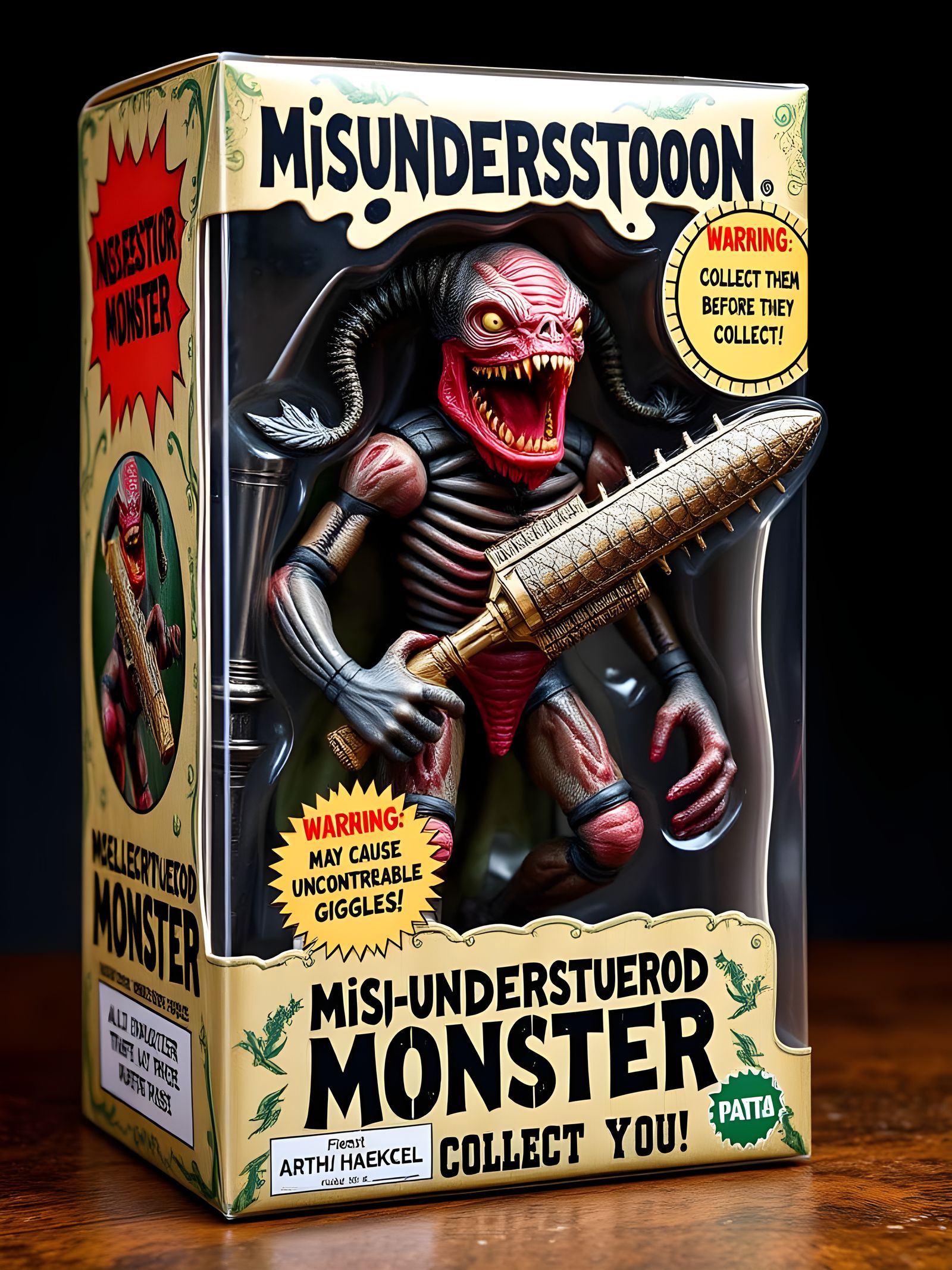 Misunderstood Monster Action Figure Box in Intricate, Surrea...