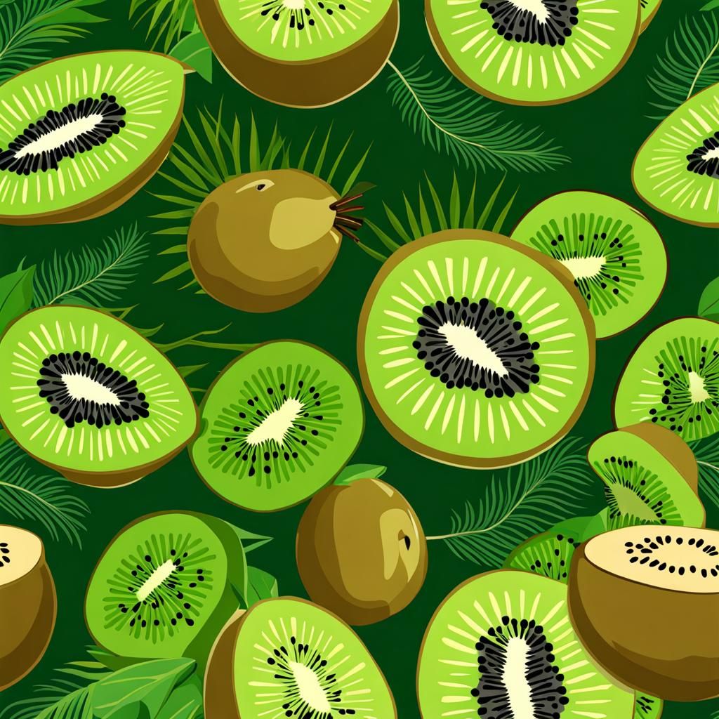 Kiwi Bird and Kiwi Fruit Still Life