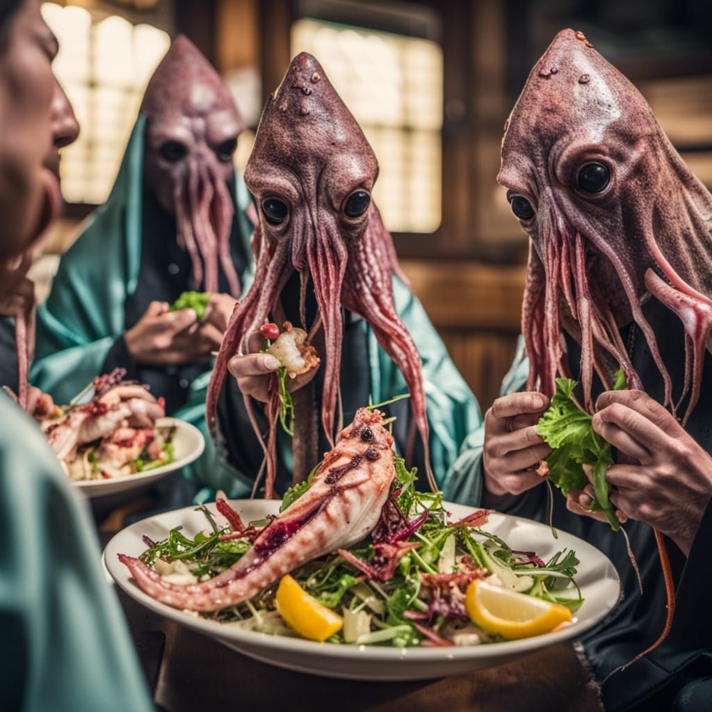 Occult Squid People Ritual: Fish Head Salad Feast