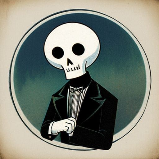 Vintage Ghost Cartoon Character from the Roaring Twenties