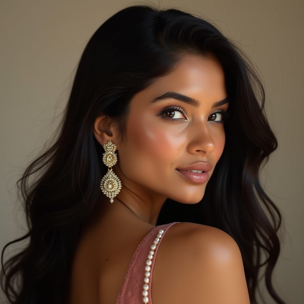 Elegant Indian Woman Portrait in Luxury Style