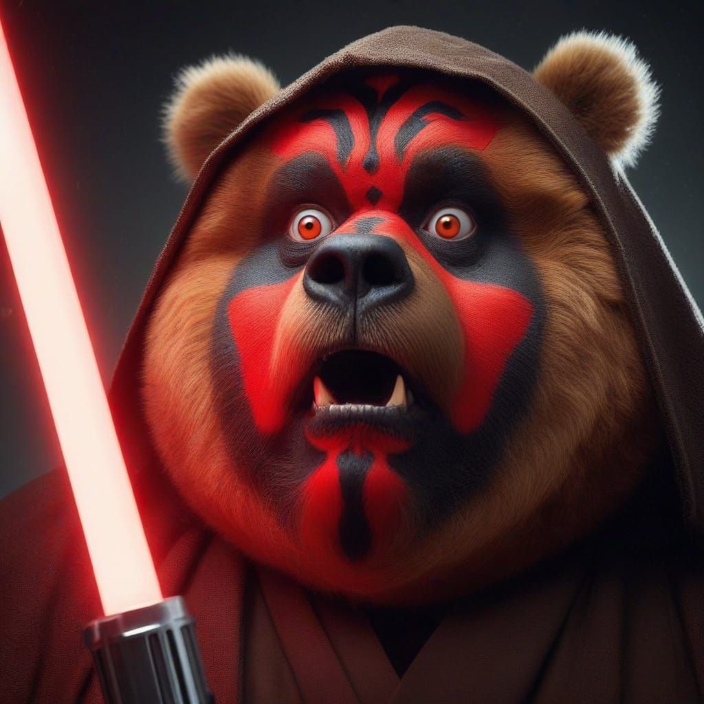 Cyberpunk Portrait of a Furry Darth Maul Lookalike Holding a...