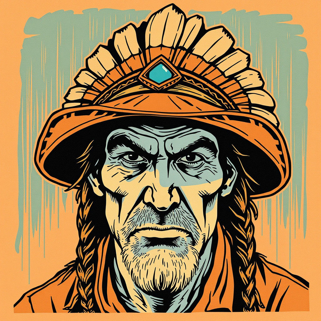 Billie Jack Woodcut: 1970s Antihero in Martial Arts Pose