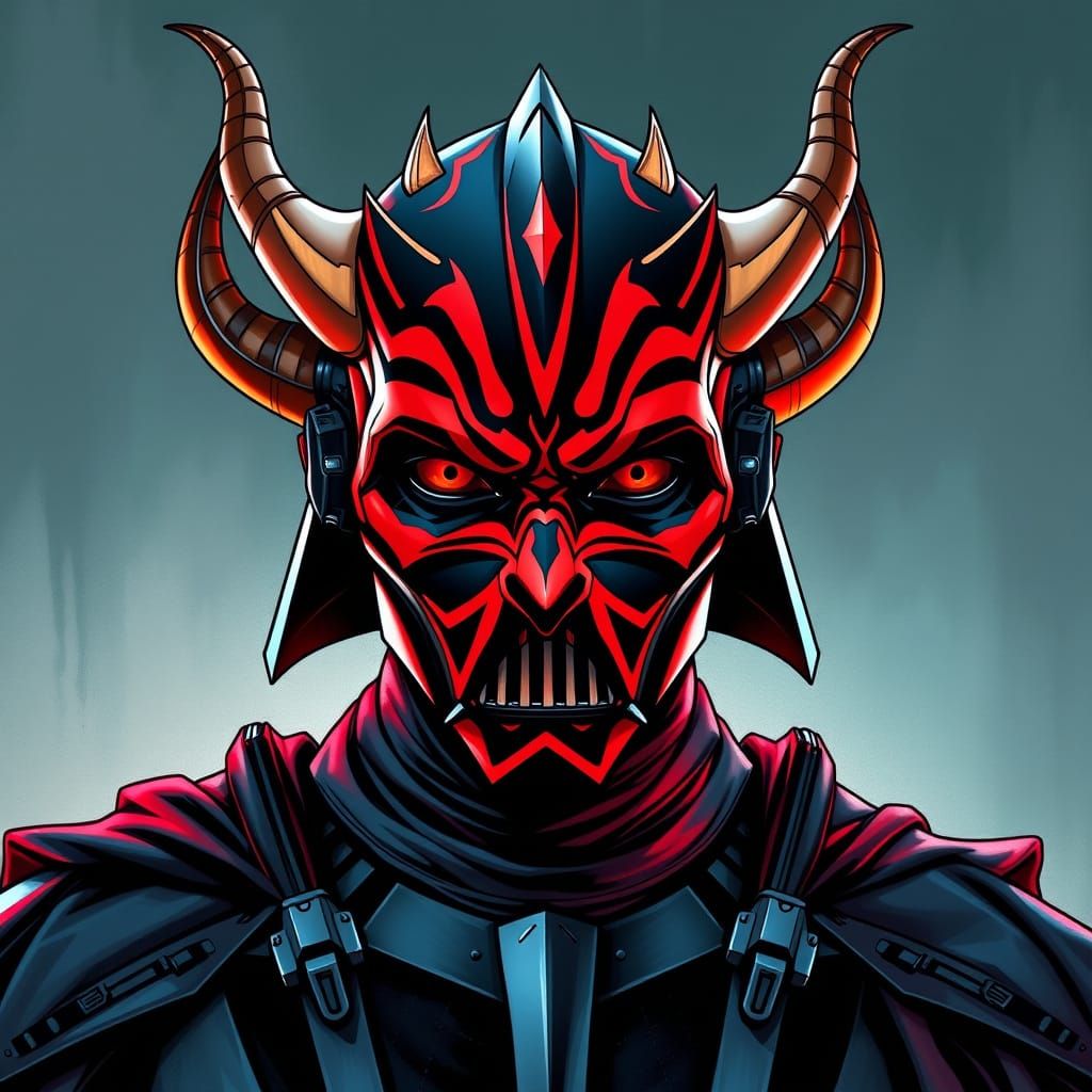 Darth Maul with Vader Mask and Tano Horns