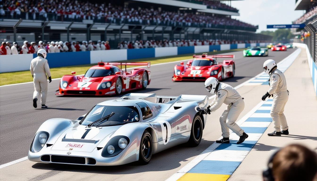 Porsche 917LH at Le Mans: Acrylic Racing Art