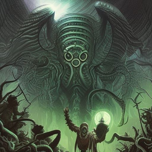 Elder God Cthulhu Dan Mumford style