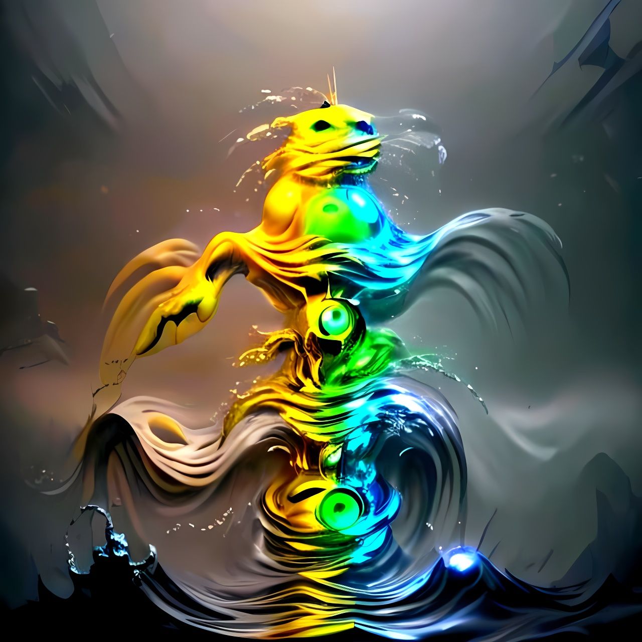 Psychedelic Neon Yellow Water in CryEngine Style