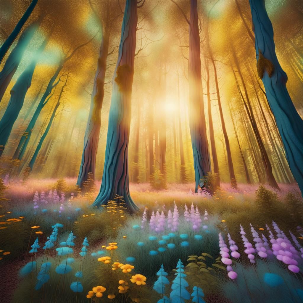 Surreal Forest Inspired by Dali and Magritte
