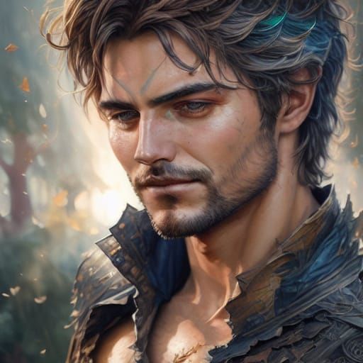 Young Man Clad in Flames