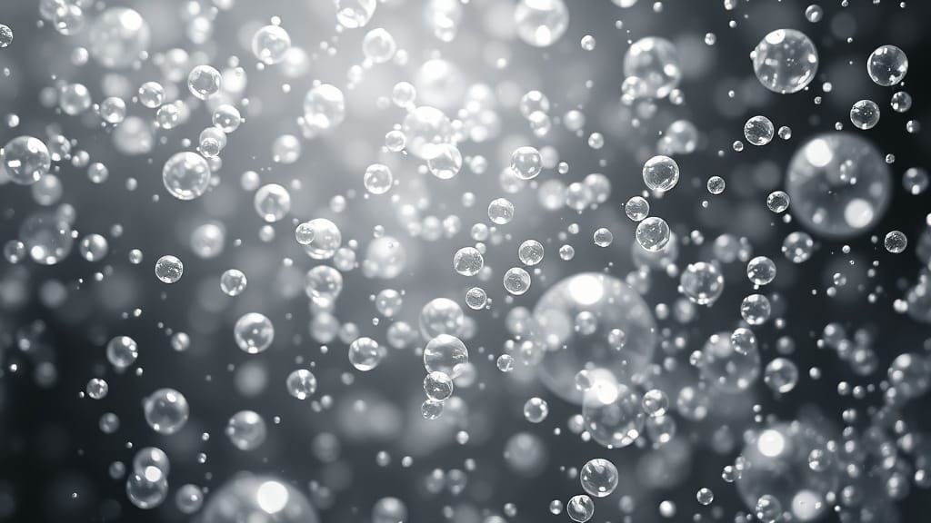 Pointillism Bubbles: Silver and White Fantasy