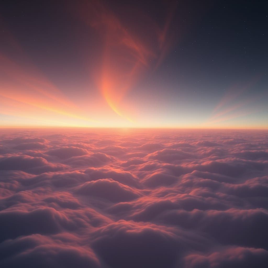 Ethereal Open Sky with Warm, Glowing Currents