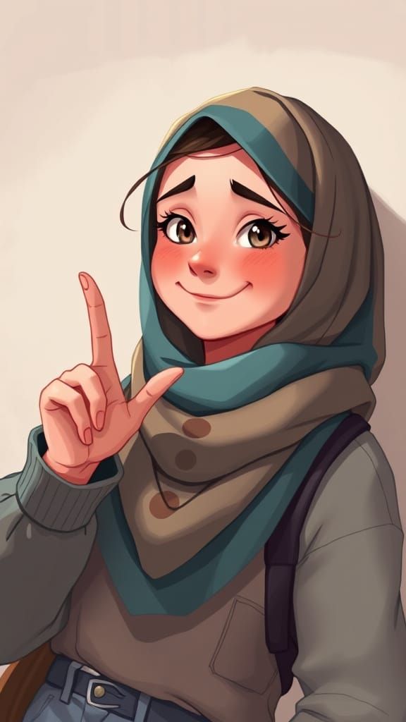 Zahia Posing with a Gentle Smile as Digital Art