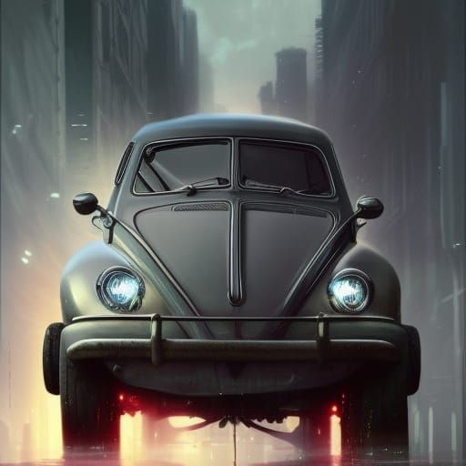 Cyberpunk Hybrid VW Car Mashup
