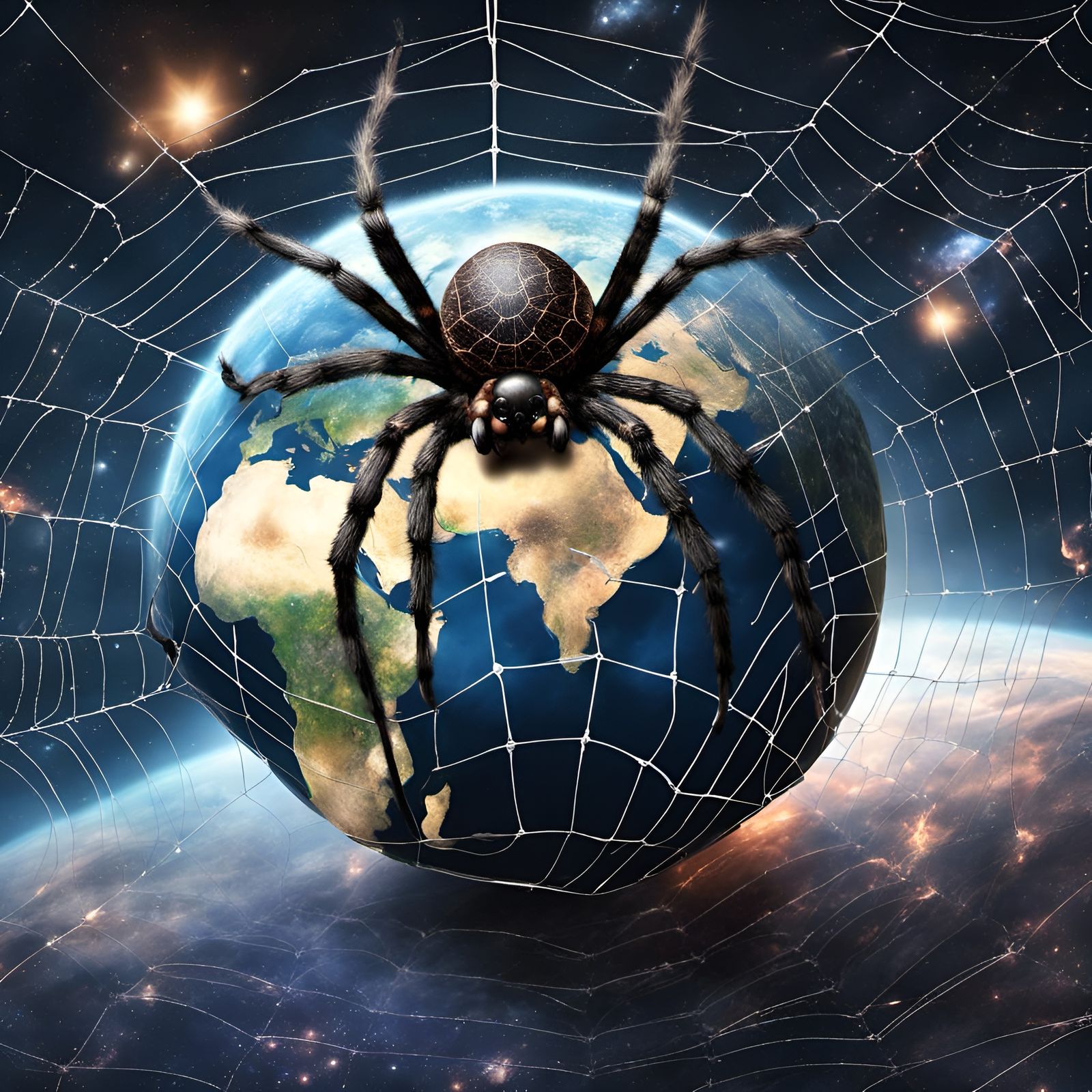 Spiderweb Earth: A Hyperdetailed Solar System Masterpiece
