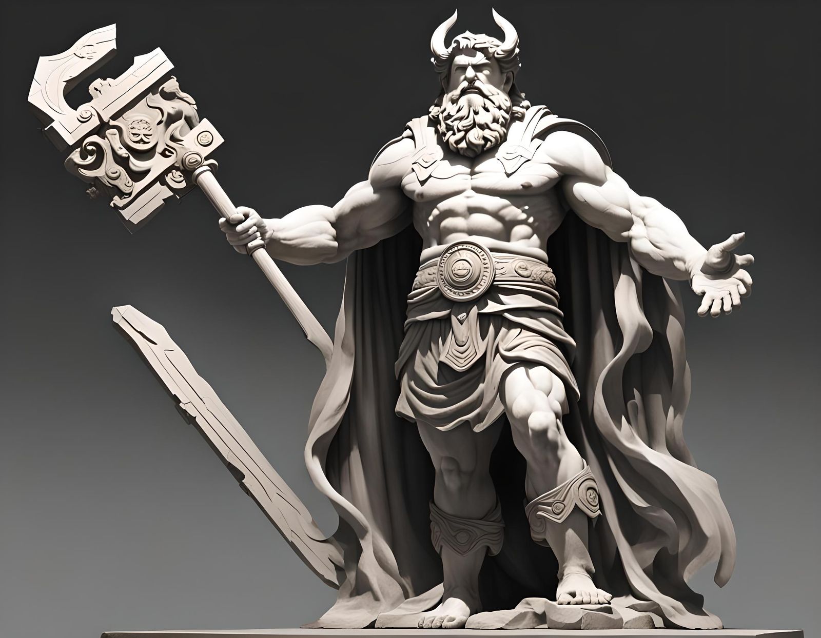 Imposing Full-Body Image of the God Cronus