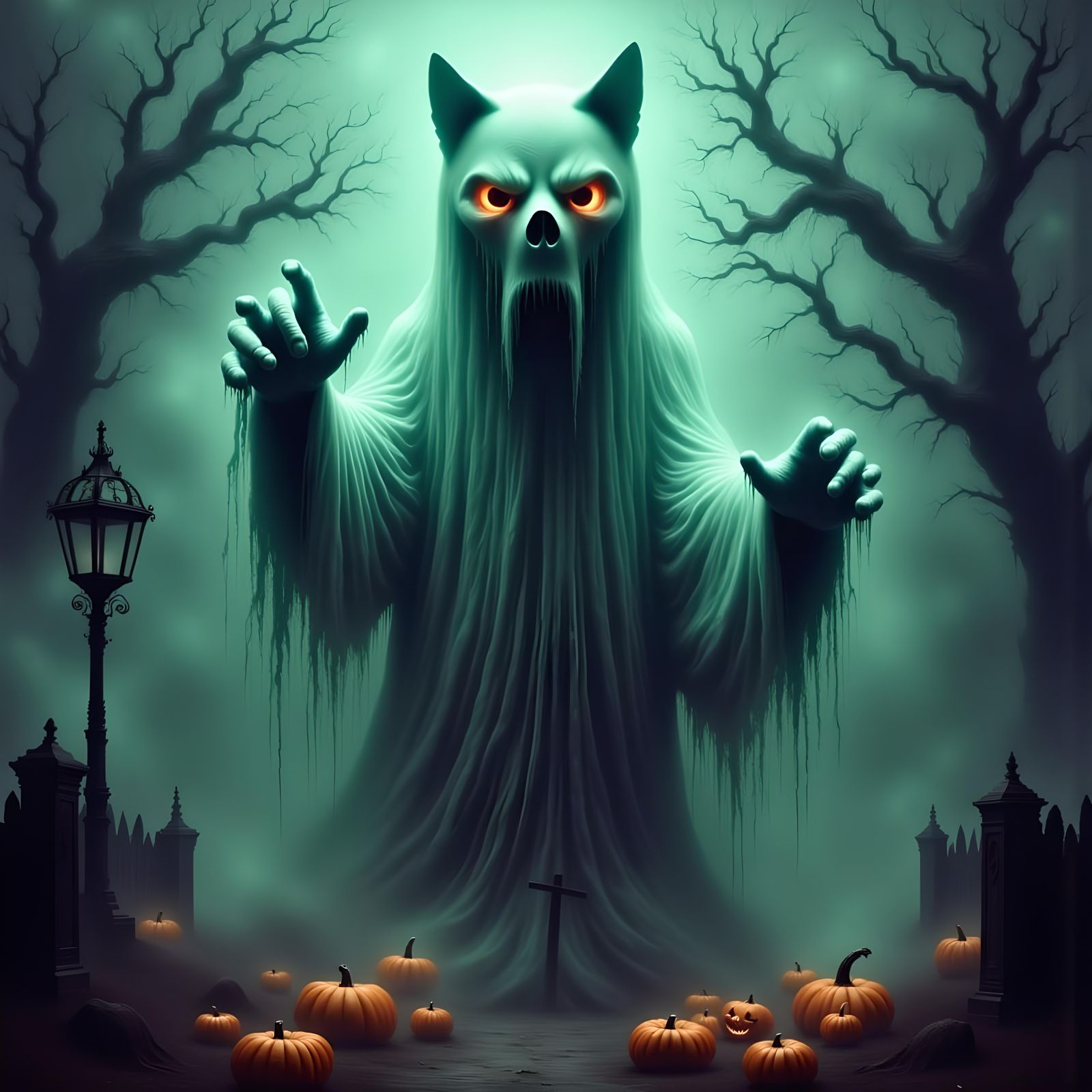 Cat Tank Invasion in Ethereal Fantasy Style