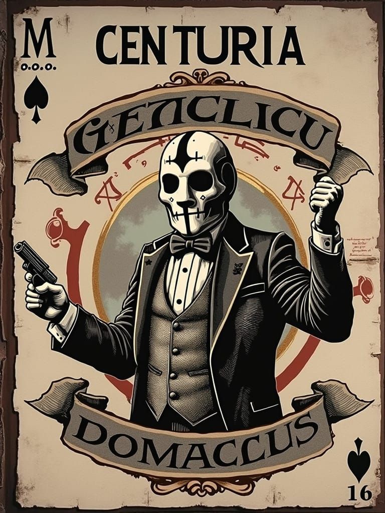 Mysterious Casino Heist in Cadavre Noir Style Poster Art