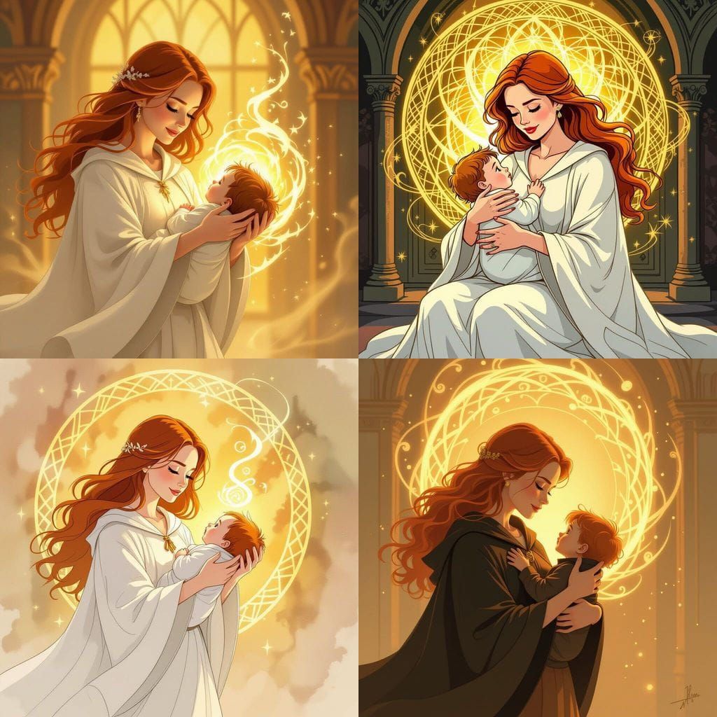 Lily Potter's Protective Spell for Harry in Jim Kay Style