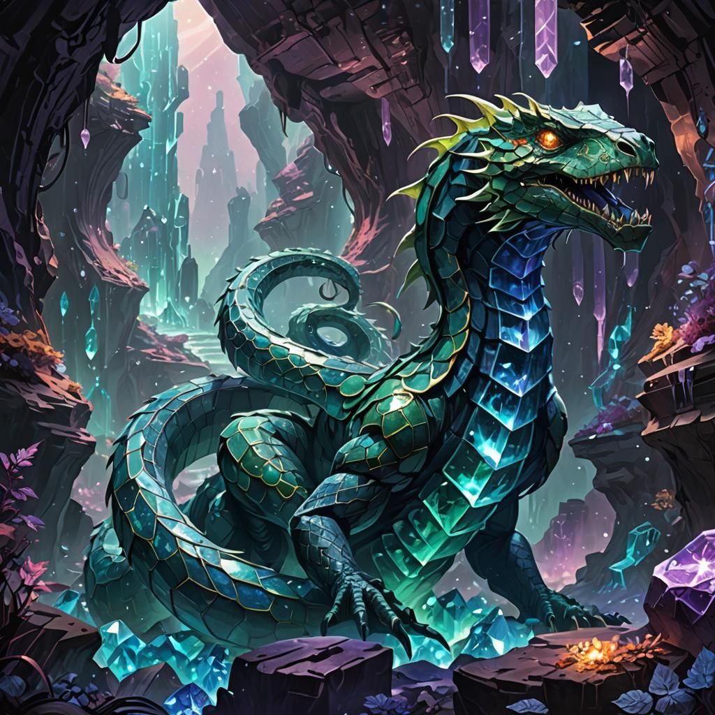 Kyber Crystal Serpent in Crystalline Caves
