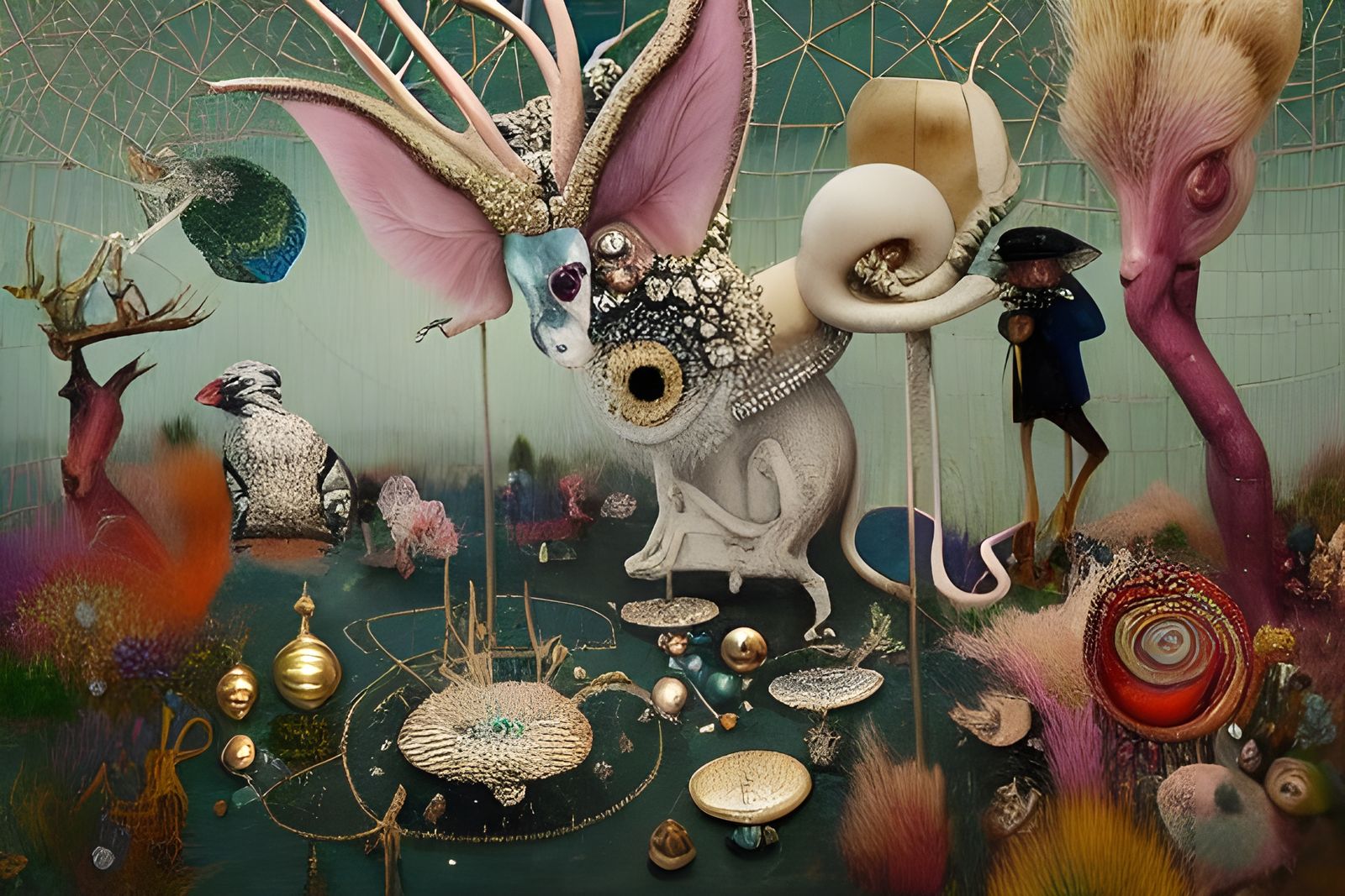 Surreal Animal Wedding in a Pearl Landscape