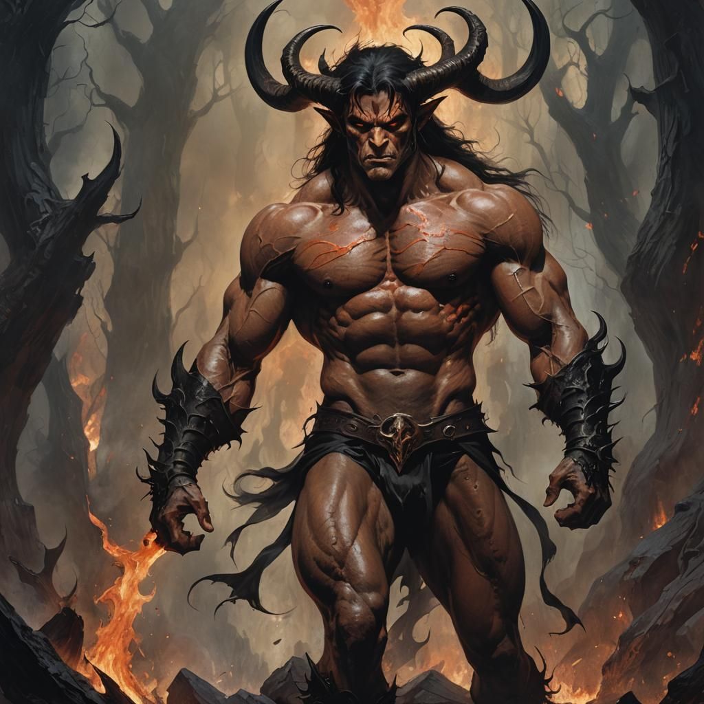 Half-Elf Demon in Dark Fantasy Art