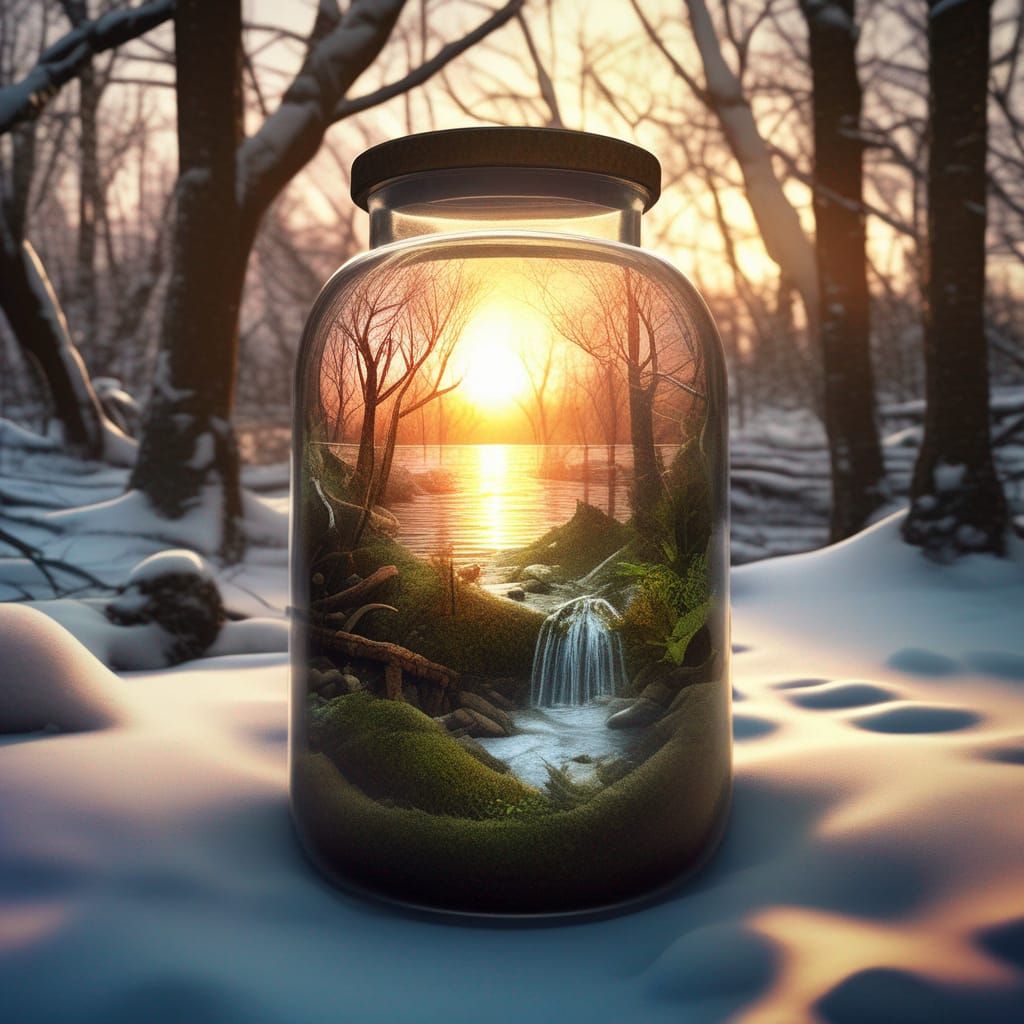 Steampunk Jungle Stream in a Bottle