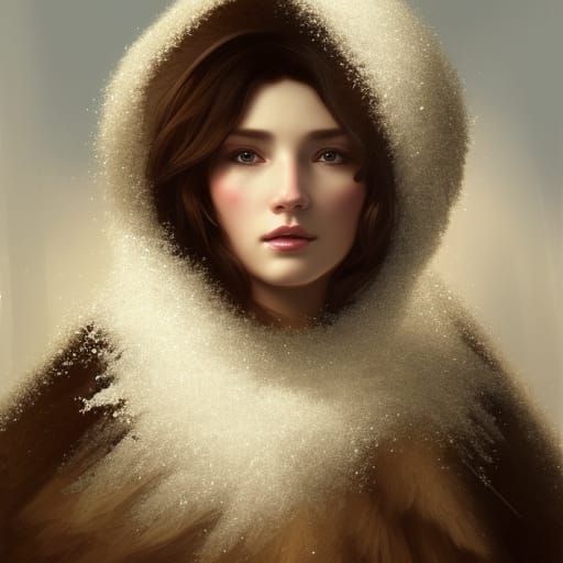 Winter Princess Portrait in Digital Art Style